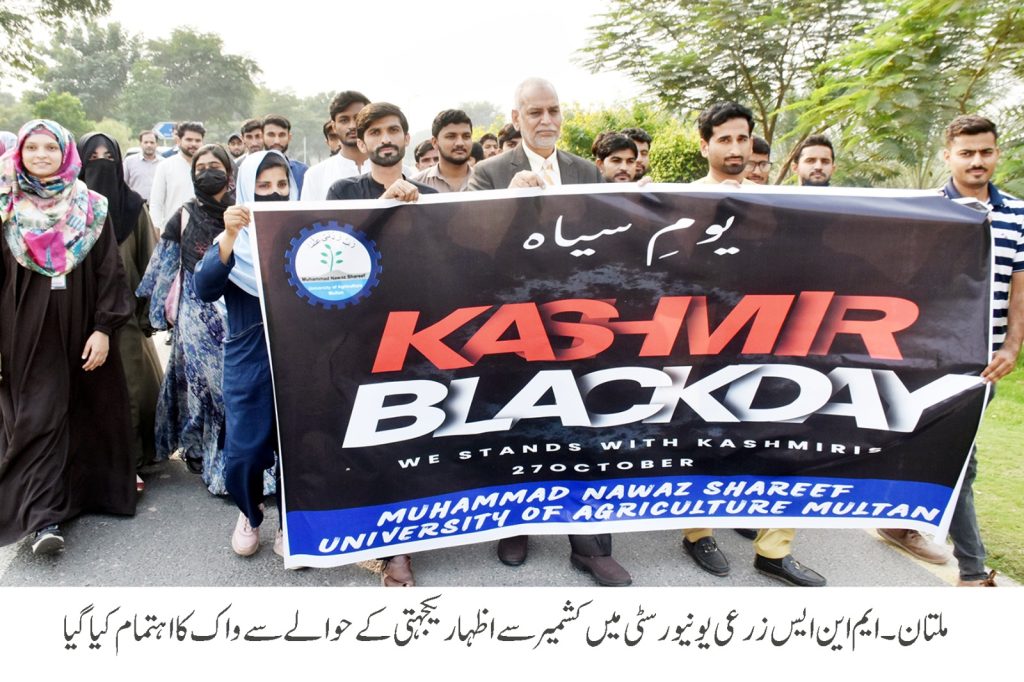کشمیر سے یکجہتی کیلئے ایم این ایس میں یوم سیاہ