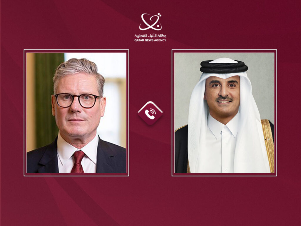 Qatar Amir, UK Prime Minister Discuss by Phone Several Regional, International Developments of Joint Interest