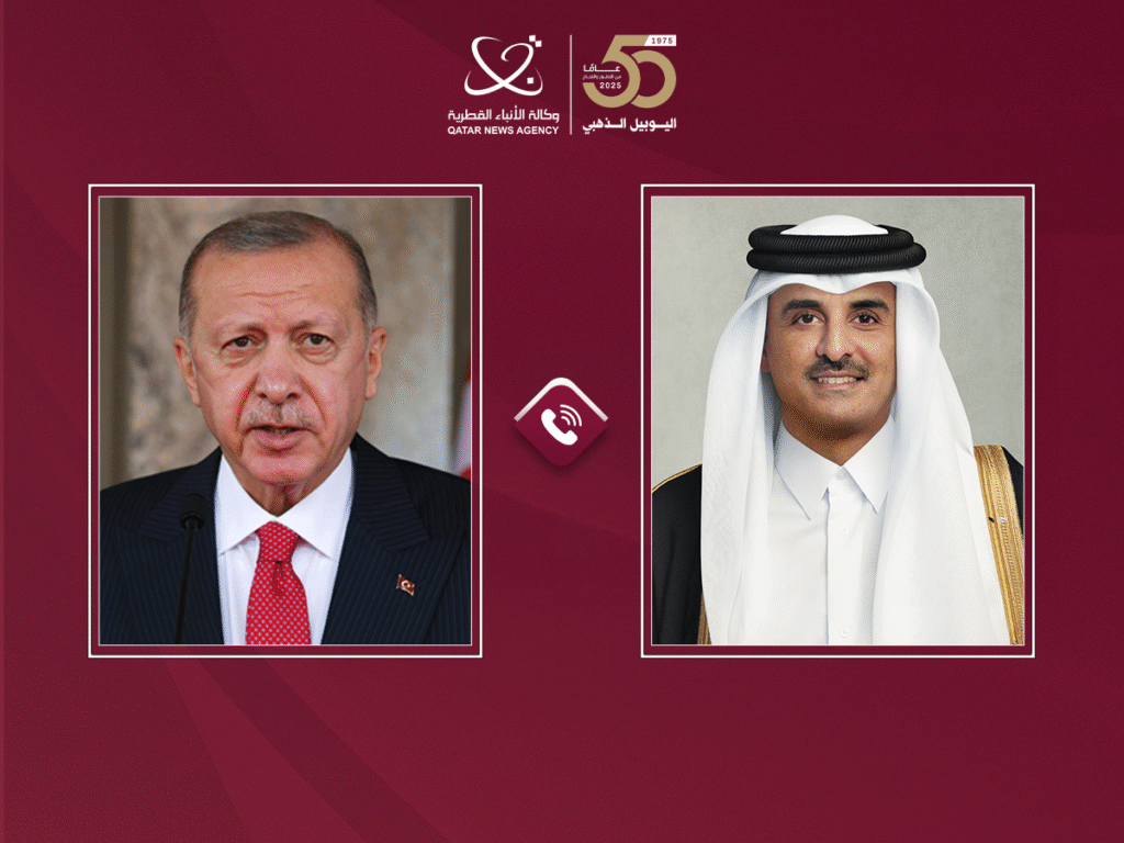 Qatar Amir Receives Phone Call from Turkish President