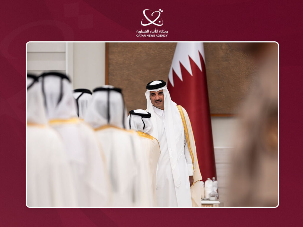 Qatar Amir Receives Eid Al-Adha Well-Wishers at Lusail Palace