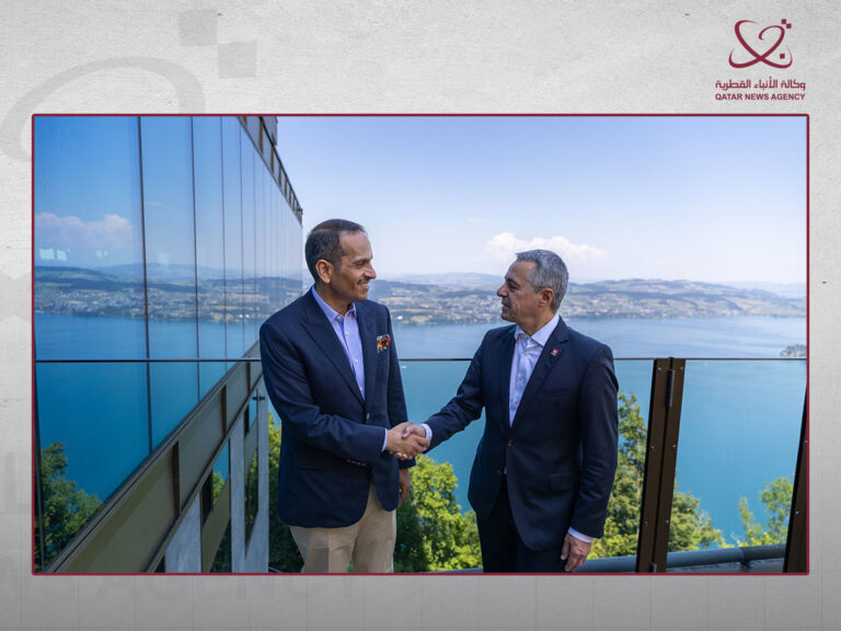 Qatar Prime Minister and Minister of Foreign Affairs Meets Swiss Foreign Minister
