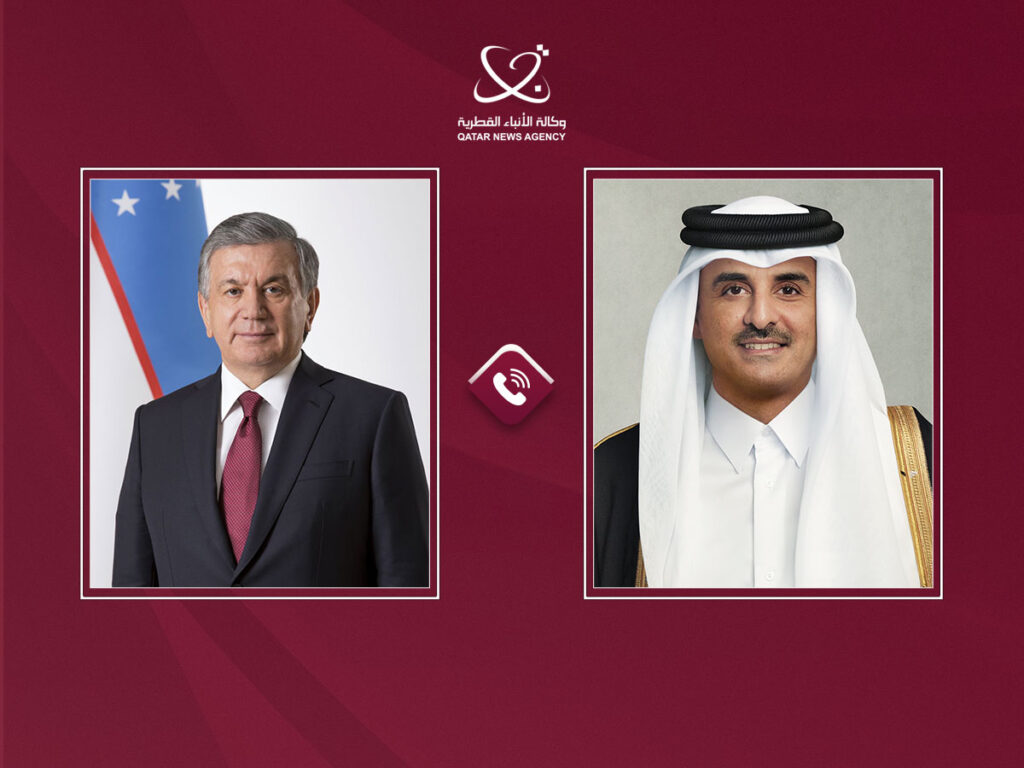 Qatar Amir Holds Telephone Conversation with President of Uzbekistan