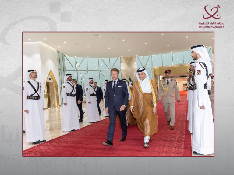 French President Arrives in Doha for State Visit