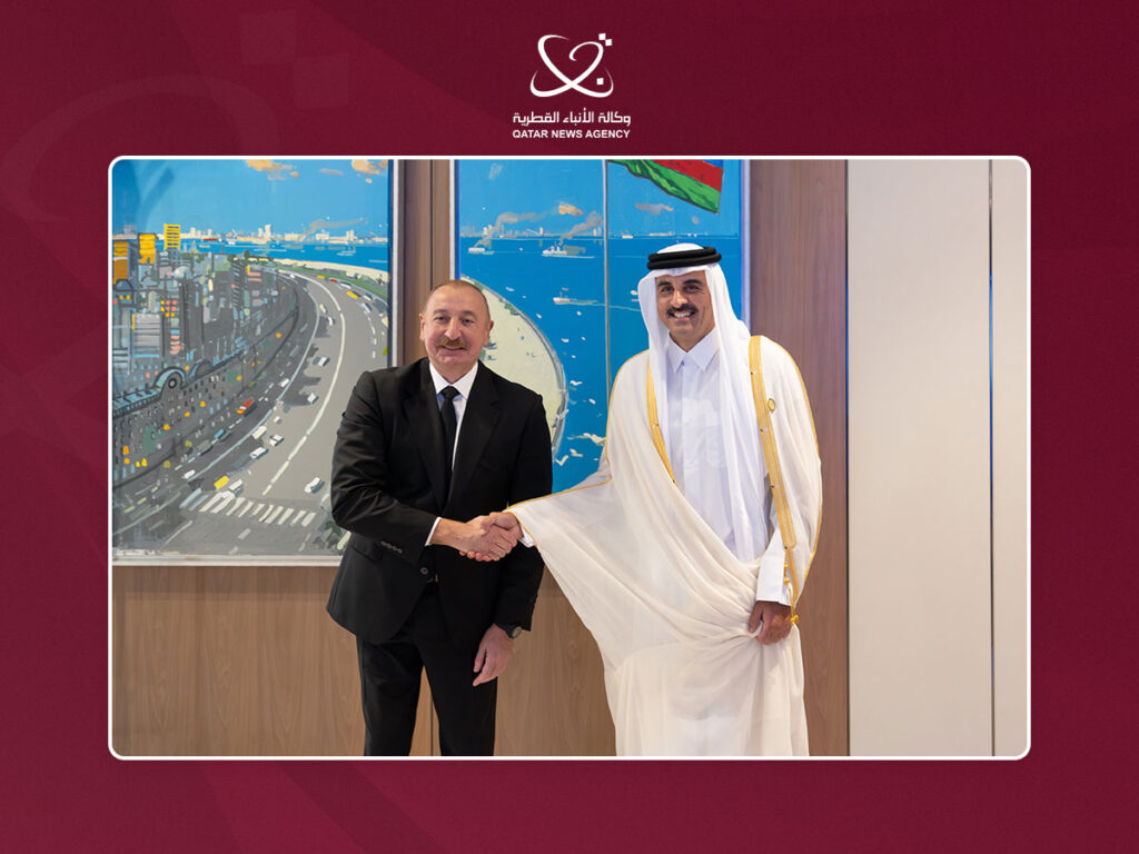 HH the Amir Meets President of Azerbaijan
