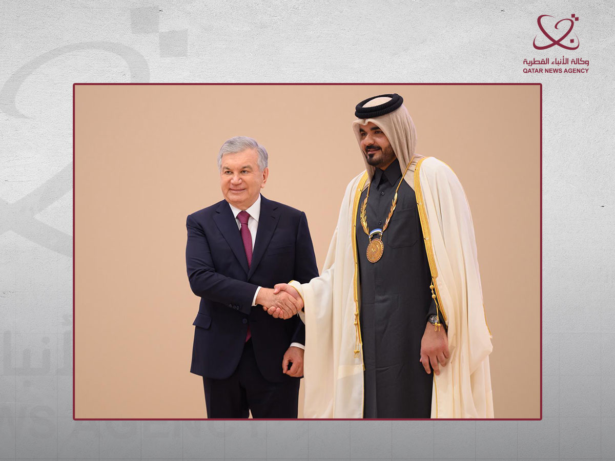 Uzbekistan’s President Awards QOC President with Uzbek Olympic Committee’s Order of Honor