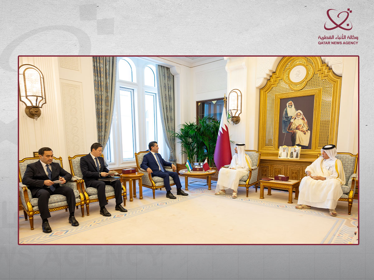 Qatar Prime Minister and Minister of Foreign Affairs Meets Foreign Minister of Uzbekistan
